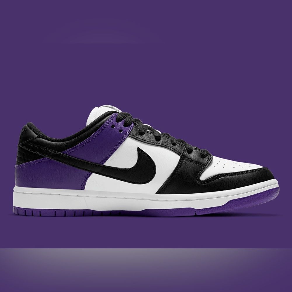 NIKE SB DUNK LOW COURT PURPLE black white BQ6817-500 size 8 - 14 - Picture 6 of 11